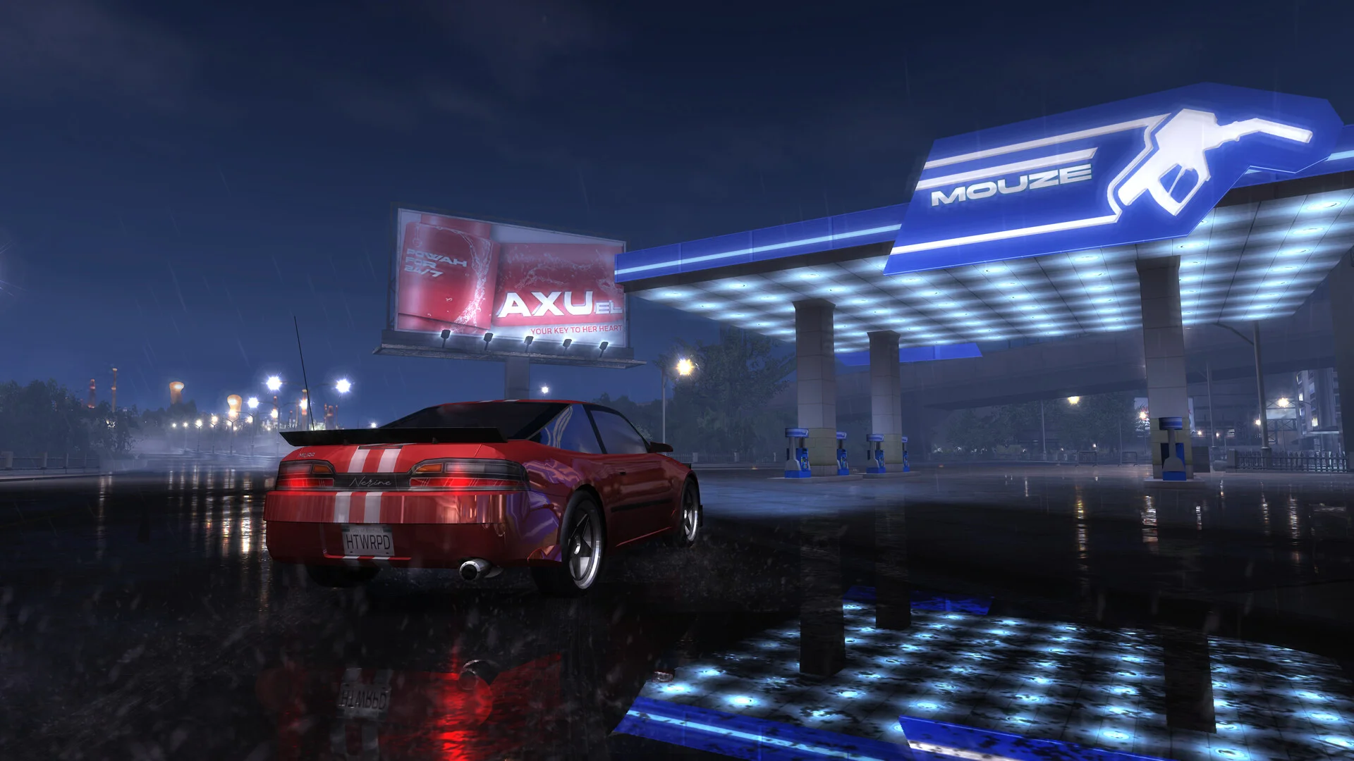 Heatwarped night city street representing Ratfield